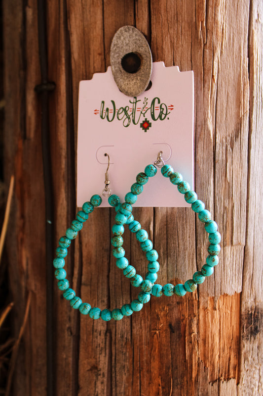 West & Co Turquoise Beaded Teardrop Earrings