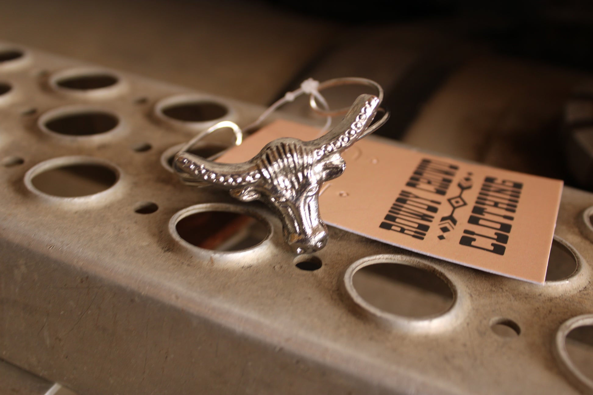 Silver steer cuff bracelet