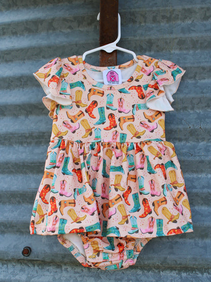 Boots Baby Romper