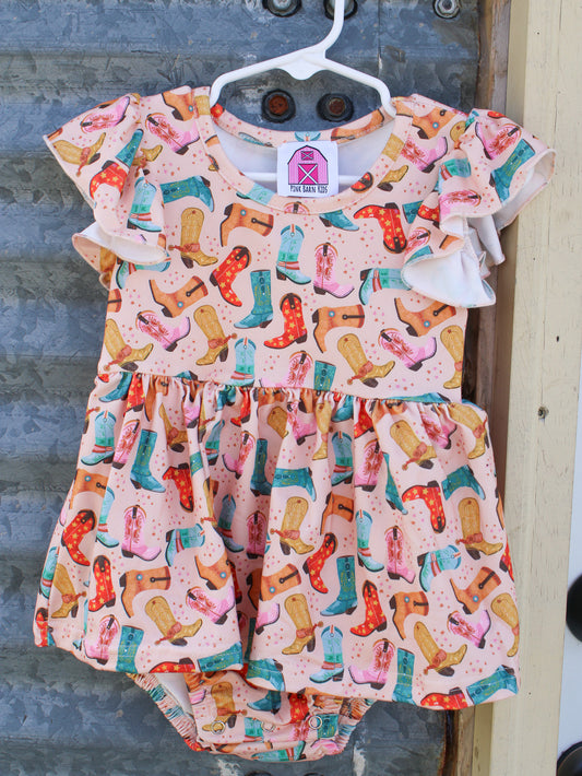 Boots Baby Romper