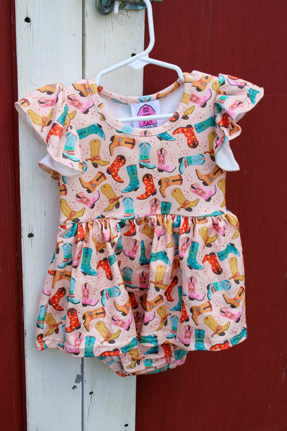 Boots Baby Romper