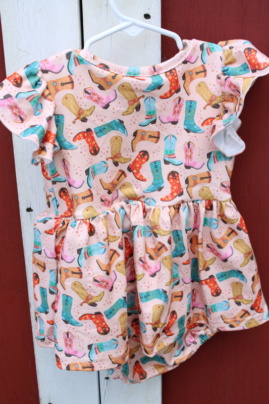 Boots Baby Romper