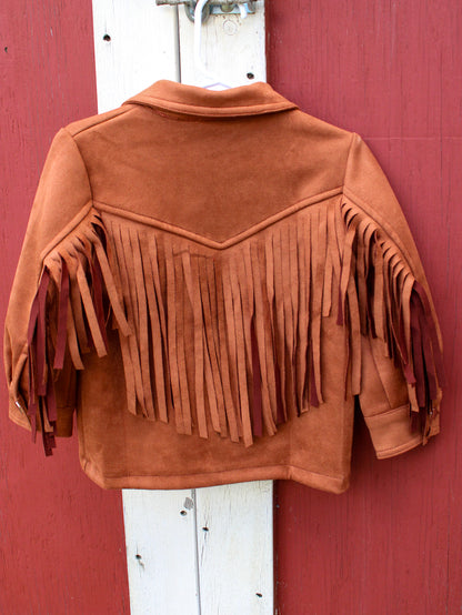 Kids Fringe Jacket - Brown