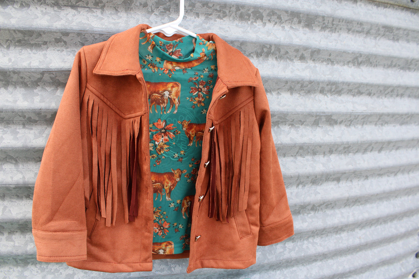 Kids Fringe Jacket - Brown