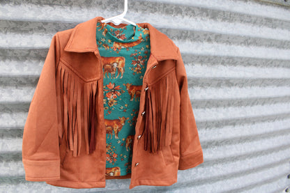 Kids Fringe Jacket - Brown