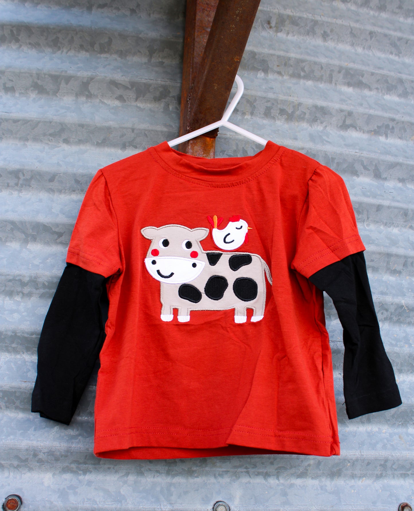 Cow long sleeve boys shirt