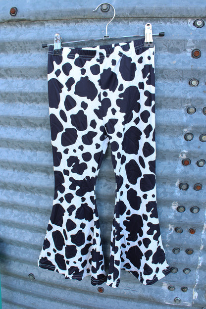 Girls Cow Print Milk Silk Pants