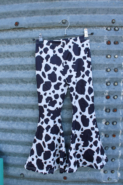 Girls Cow Print Milk Silk Pants