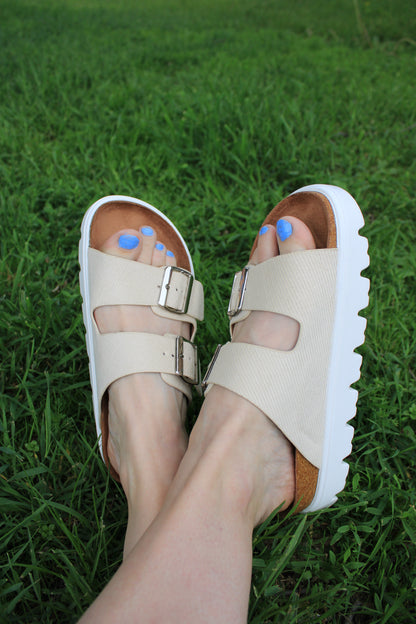Very G Jazmin Platform Sandals - Cream