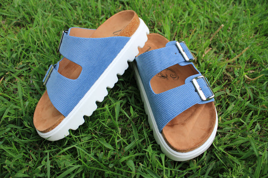 Very G Jazmin Platform Sandals - Blue