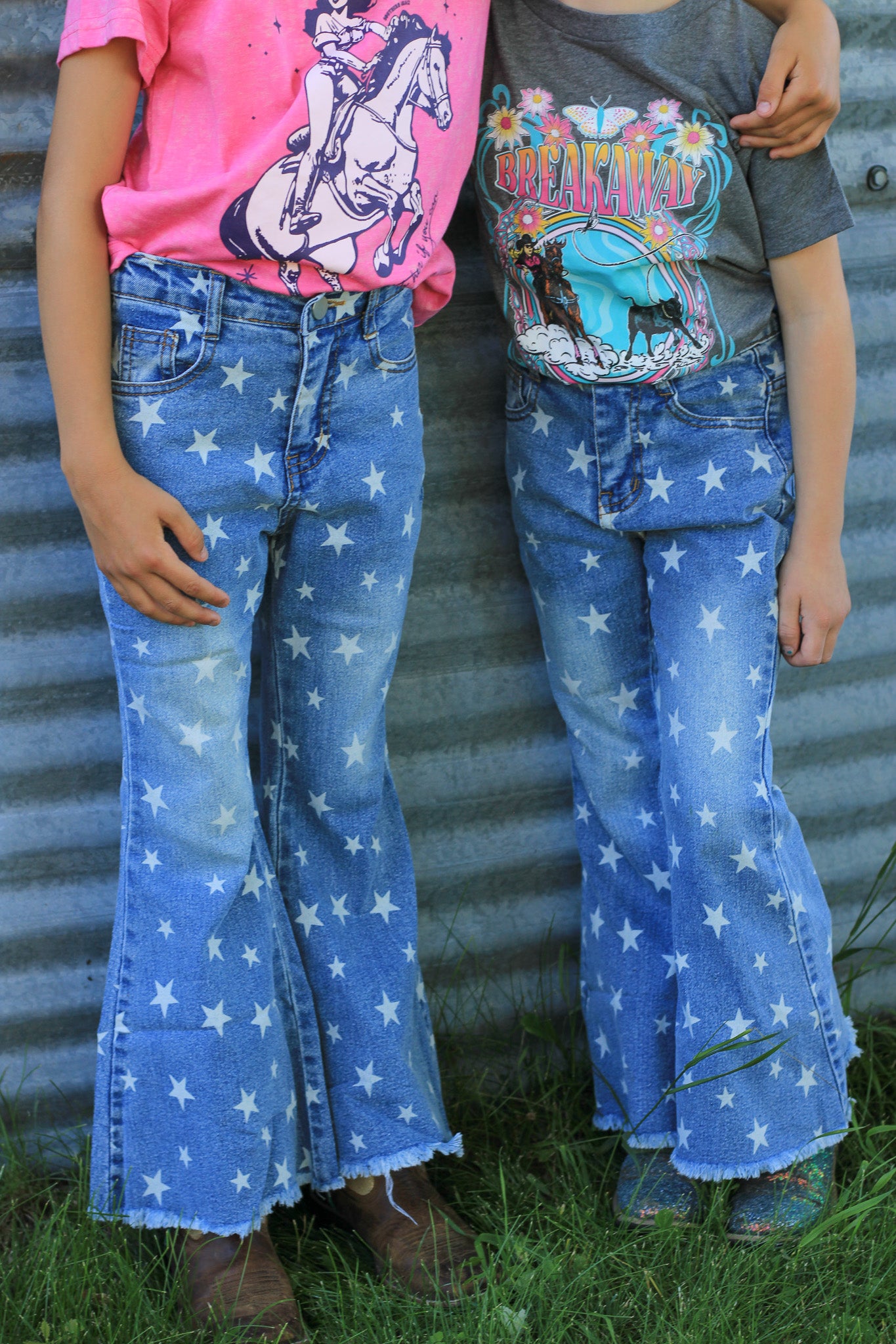 Star Bleached Bootcut Denim Jeans
