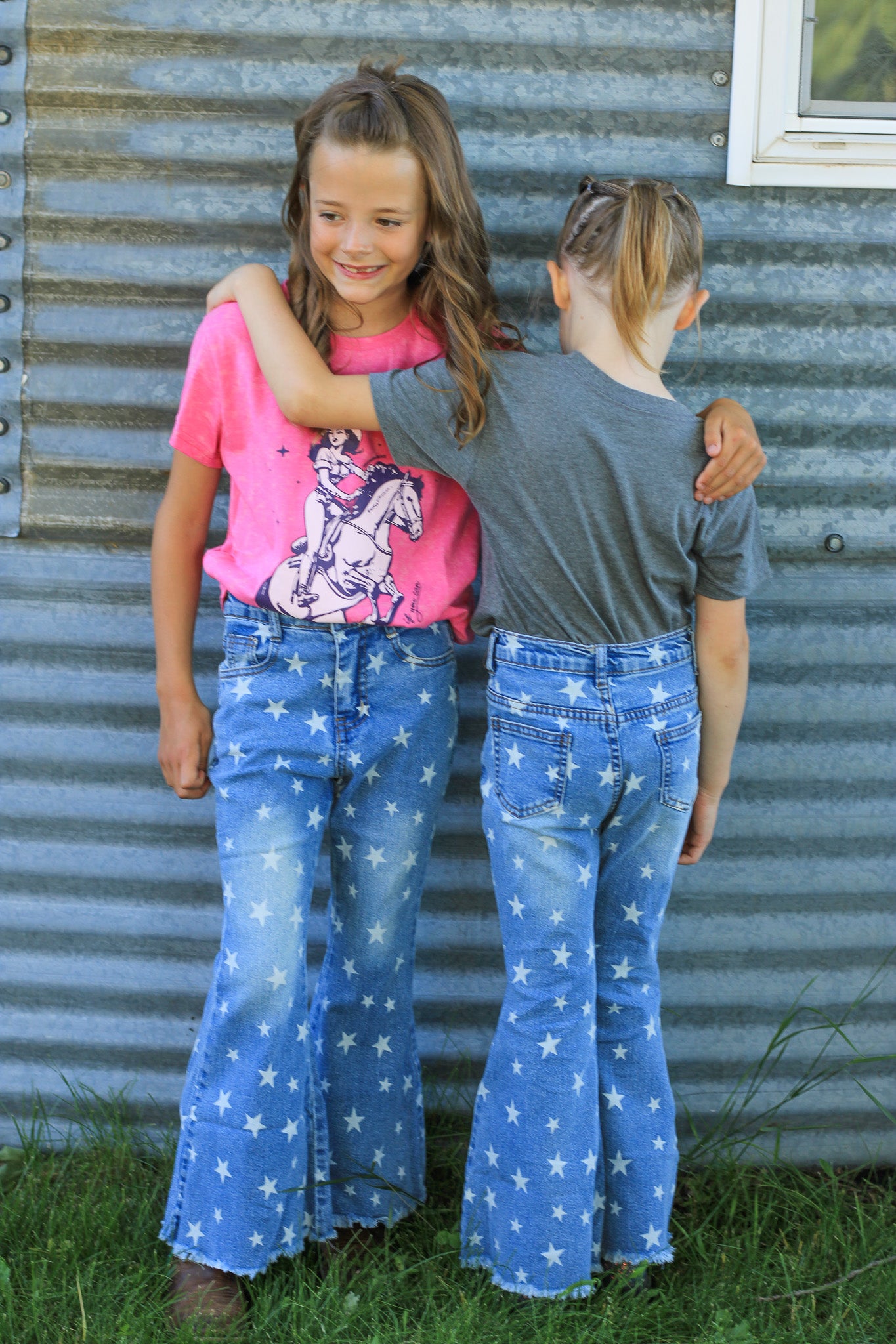 Star Bleached Bootcut Denim Jeans