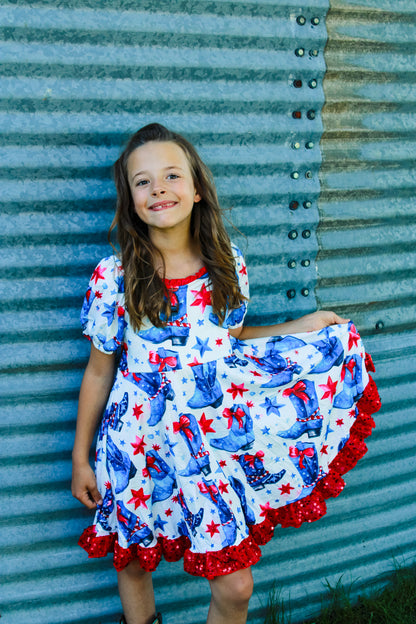 American Cowgirl Boot Printed Dress