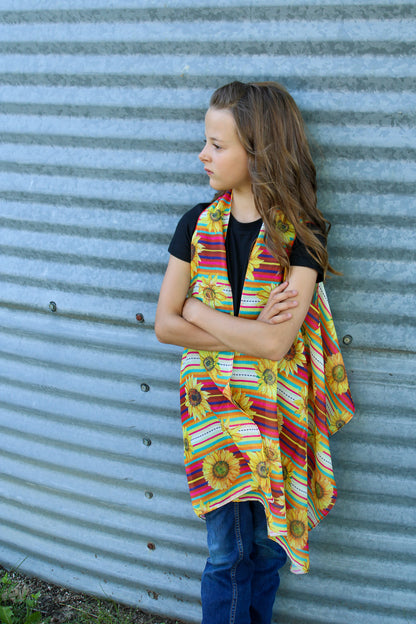 Girl's The Sunflower Vest with Red stripes