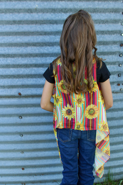 Girl's The Sunflower Vest with Red stripes