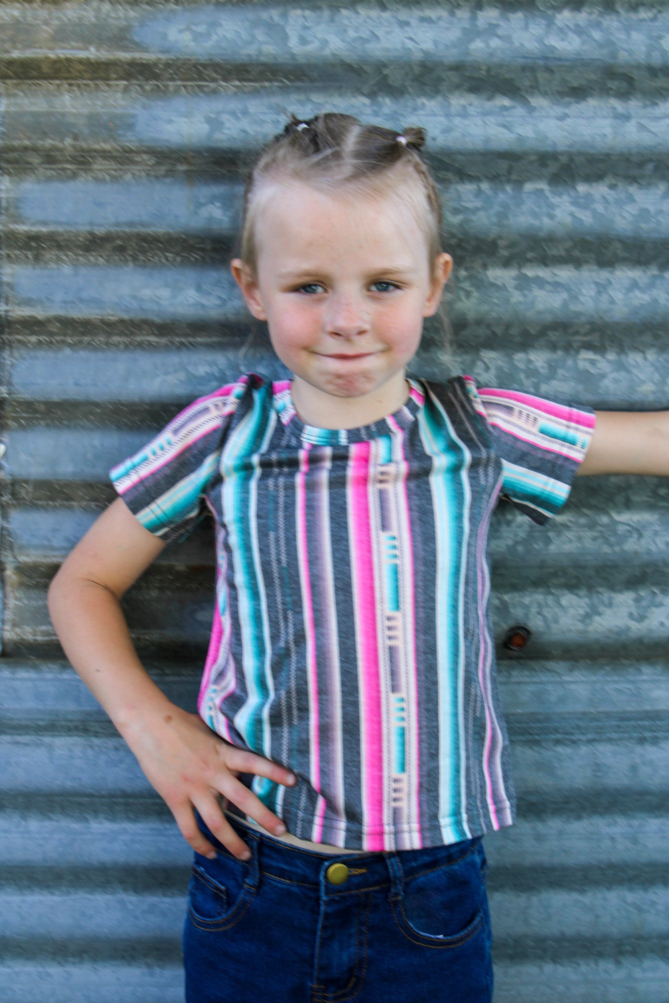 Serape City Heart Top Kids Tee - Sterling Kreek