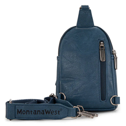 Montana West Sling Bag/Crossbody/Chest Bag - Blue Jean