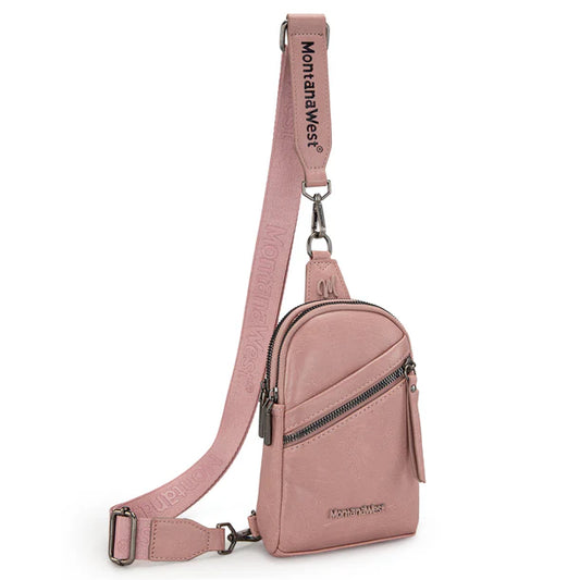 Montana West Sling Bag/Crossbody/Chest Bag - Pink
