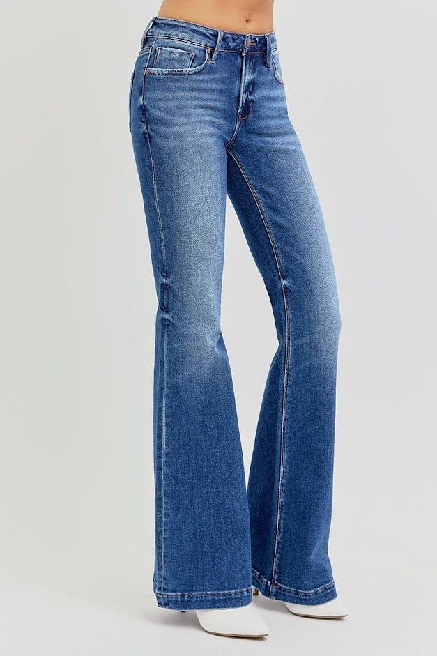Chelsey Flare Jeans- Dark Wash