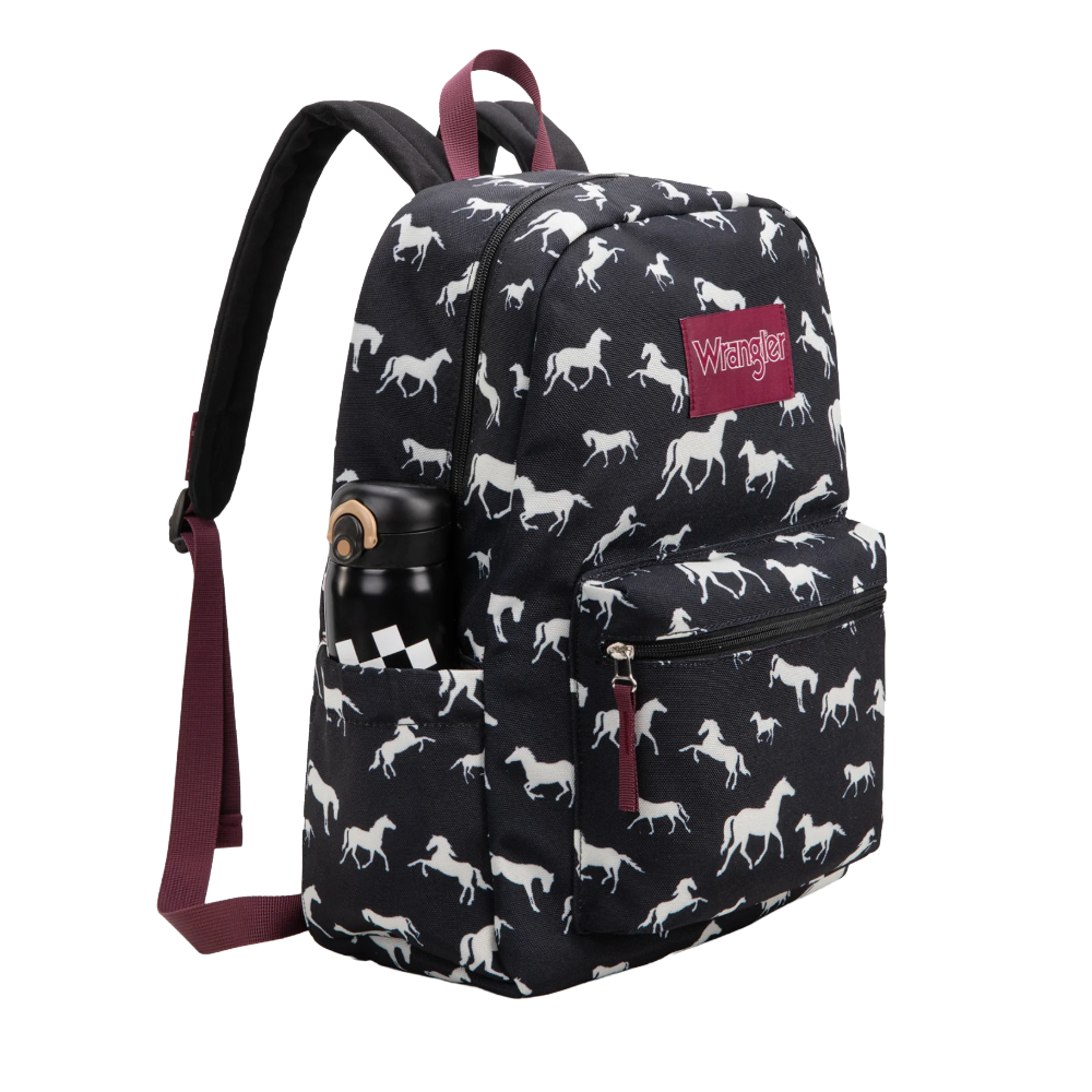 Wrangler Backpack - Black Horses