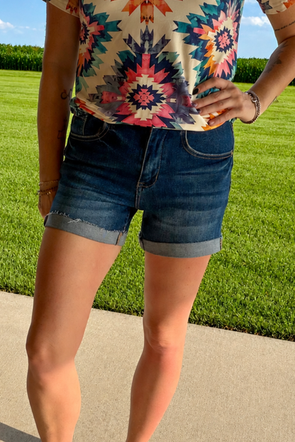 Frontier Cuffed Denim Shorts