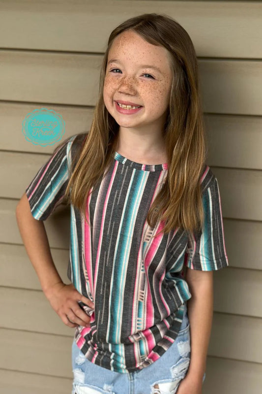Serape City Heart Top Kids Tee - Sterling Kreek