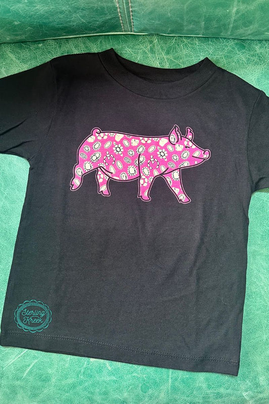 Mini Concho Pig Kids Tee - Sterling Kreek