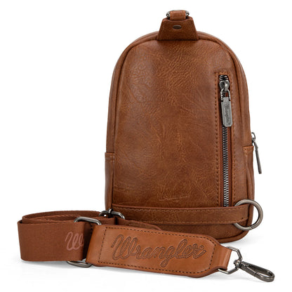 Wrangler Southwestern Knitted Sling Bag - Brown