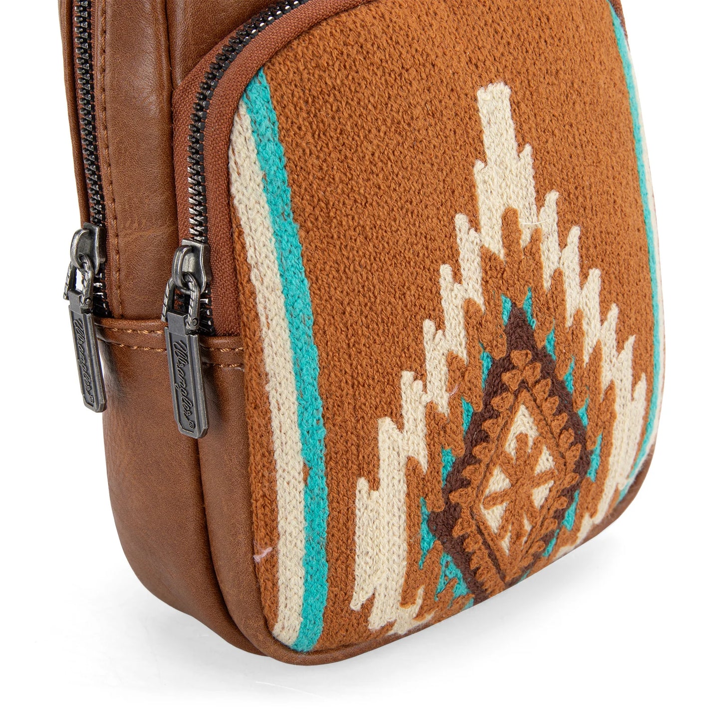 Wrangler Southwestern Knitted Sling Bag - Brown