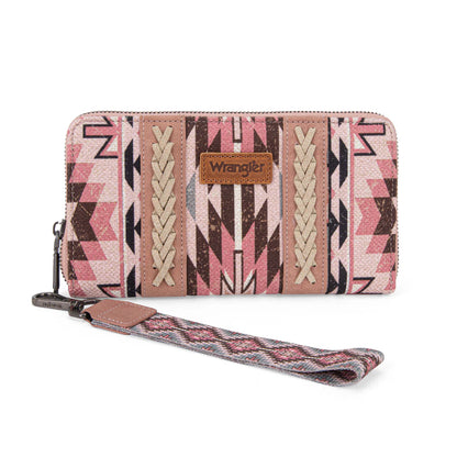 Wrangler Southwestern Art Print Wallet - Dark Pink