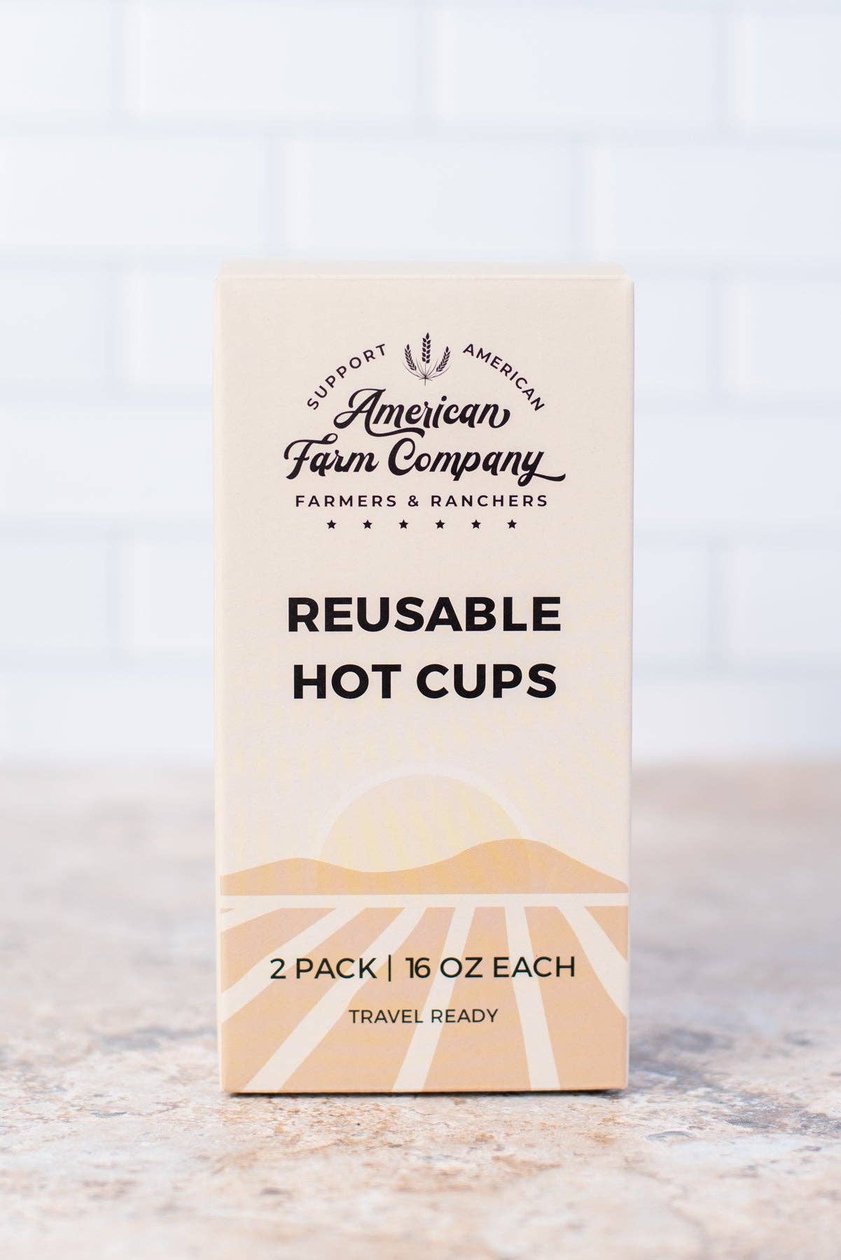 Sage Chicken/Farmers Market Reusable Hot/Cold Cup - Set of 2