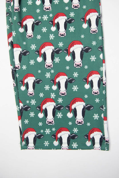 Santa Cows & Snowflakes Adult Pajama Pants