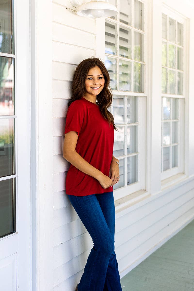Crimson Basic Crewneck Tee