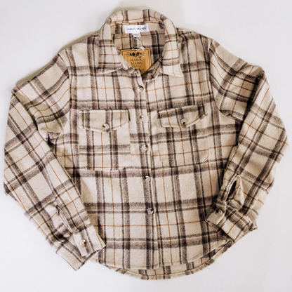 Beige Flannel Button Up