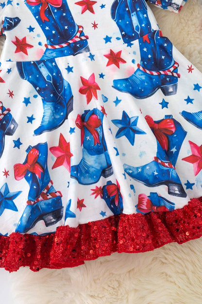 American Cowgirl Boot Printed Dress