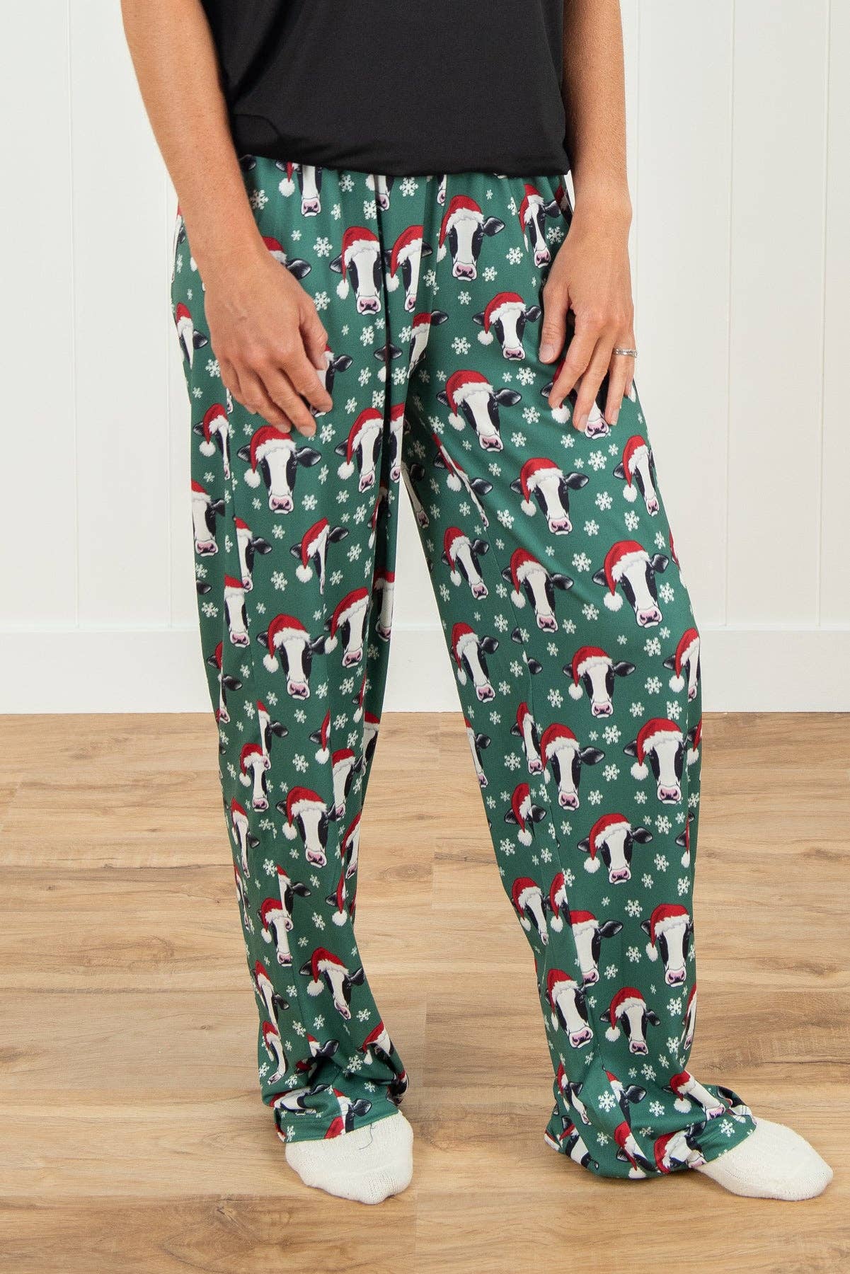 Santa Cows & Snowflakes Adult Pajama Pants
