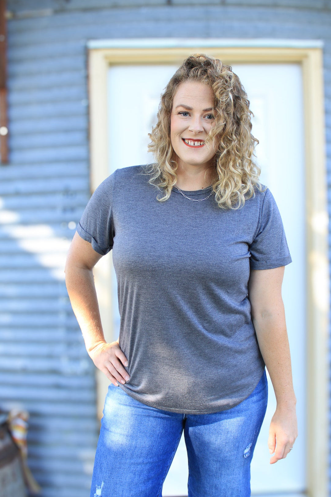 charcoal basic tee