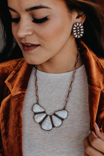 Moth to the Flame Cream Stone Necklace