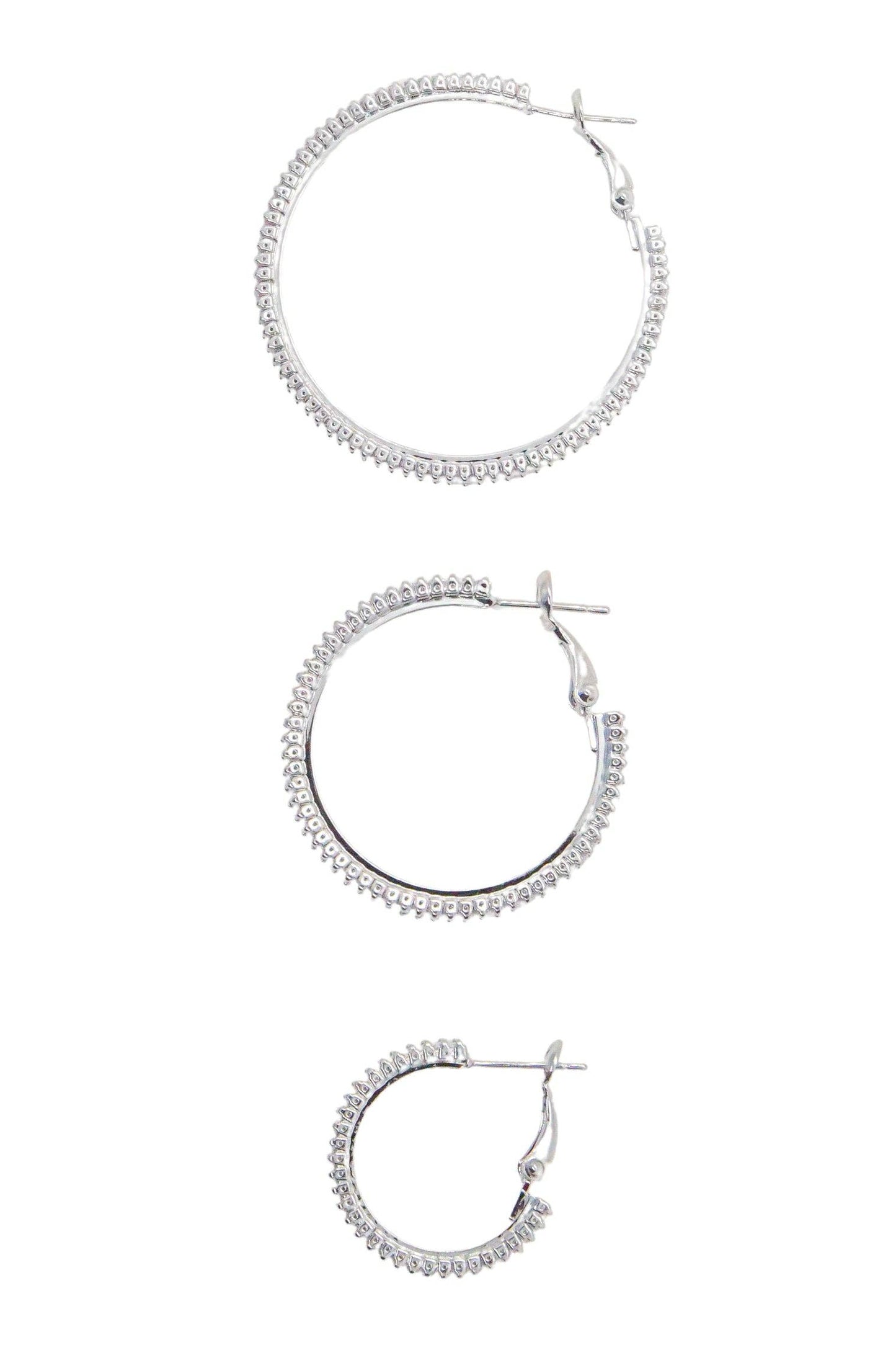 Medium Silver Glow Frostbite Hoops