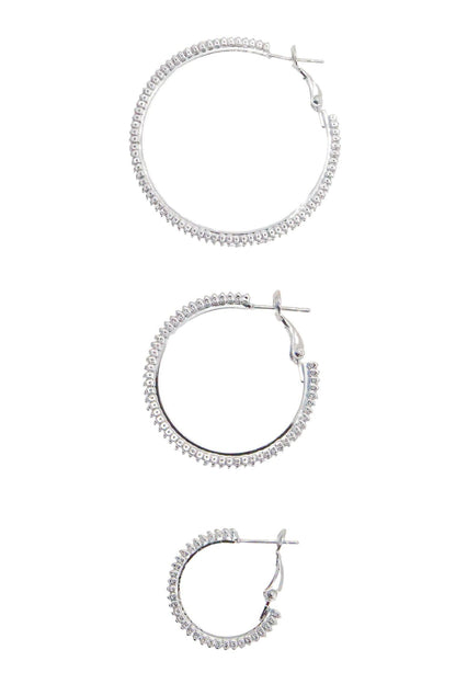 Medium Silver Glow Frostbite Hoops