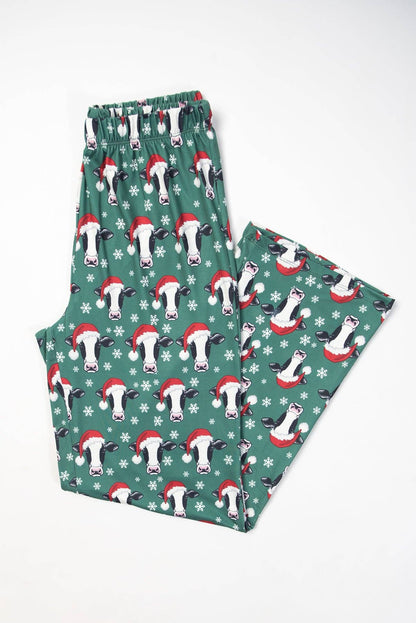Santa Cows & Snowflakes Adult Pajama Pants