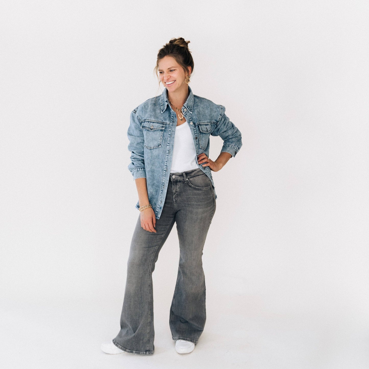 Blue Raw Hem Denim Jean Jacket