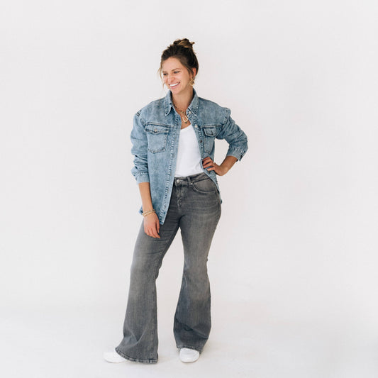 Blue Raw Hem Denim Jean Jacket