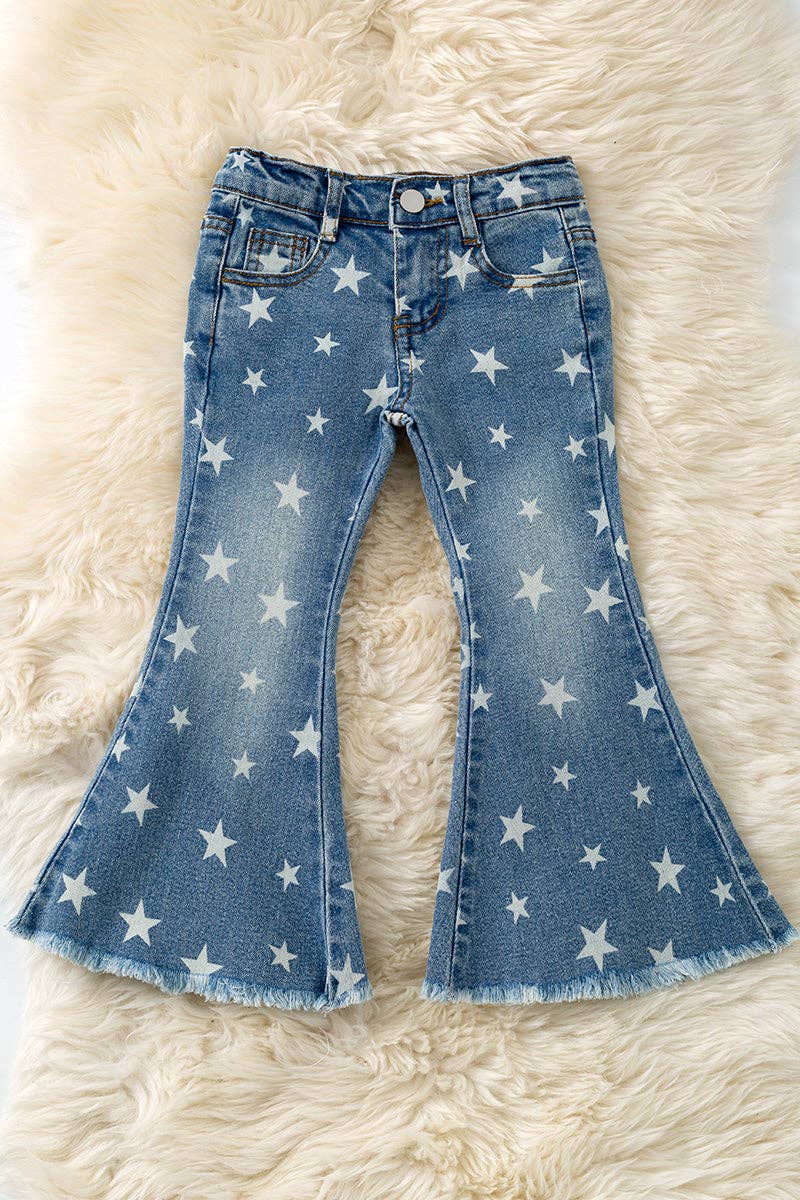 Star Bleached Bootcut Denim Jeans