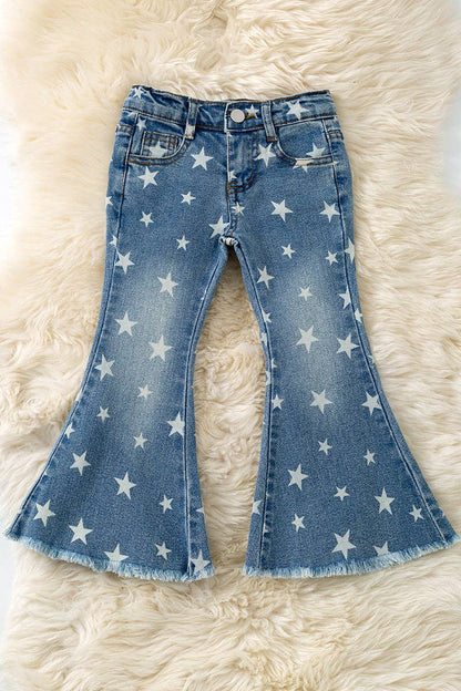 Star Bleached Bootcut Denim Jeans