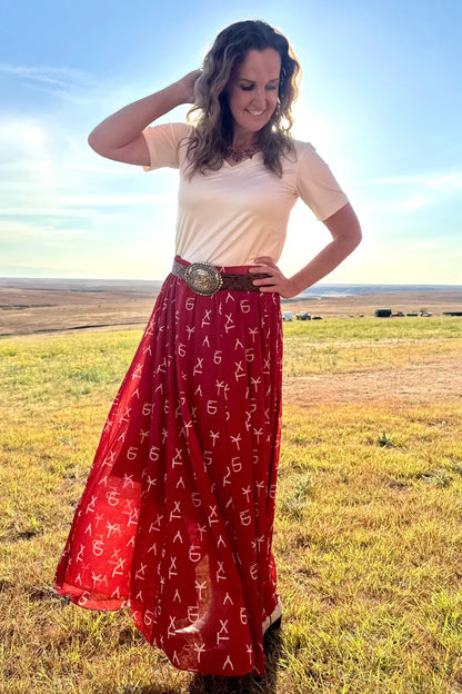 Red Dirt Branded Maxi Skirt - Sterling Kreek