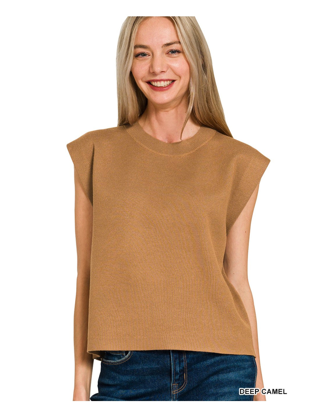 Viscose Sweater Vest-Deep Camel 