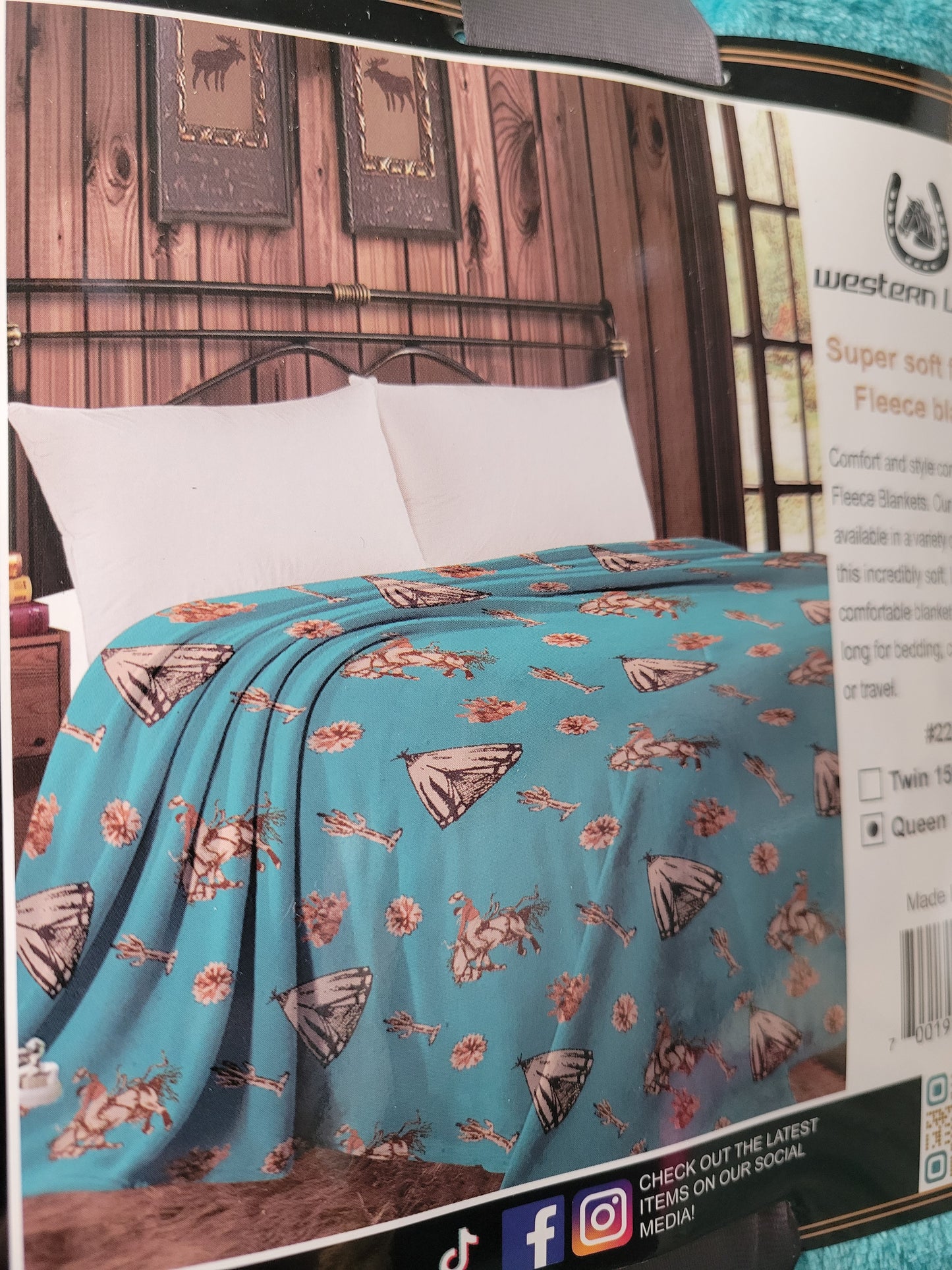 Twin Size Lightweight Throw Blanket - Cowboys and Indians