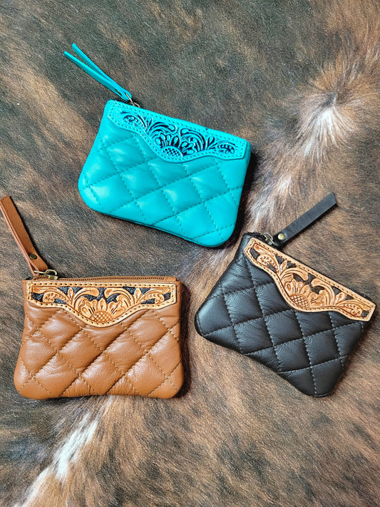 Quilted Leather Coin Purse