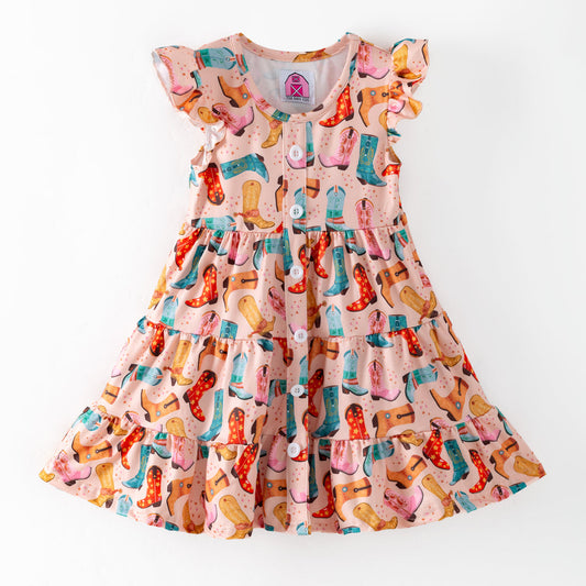 3 Tier Ruffle Boots Dress- kids